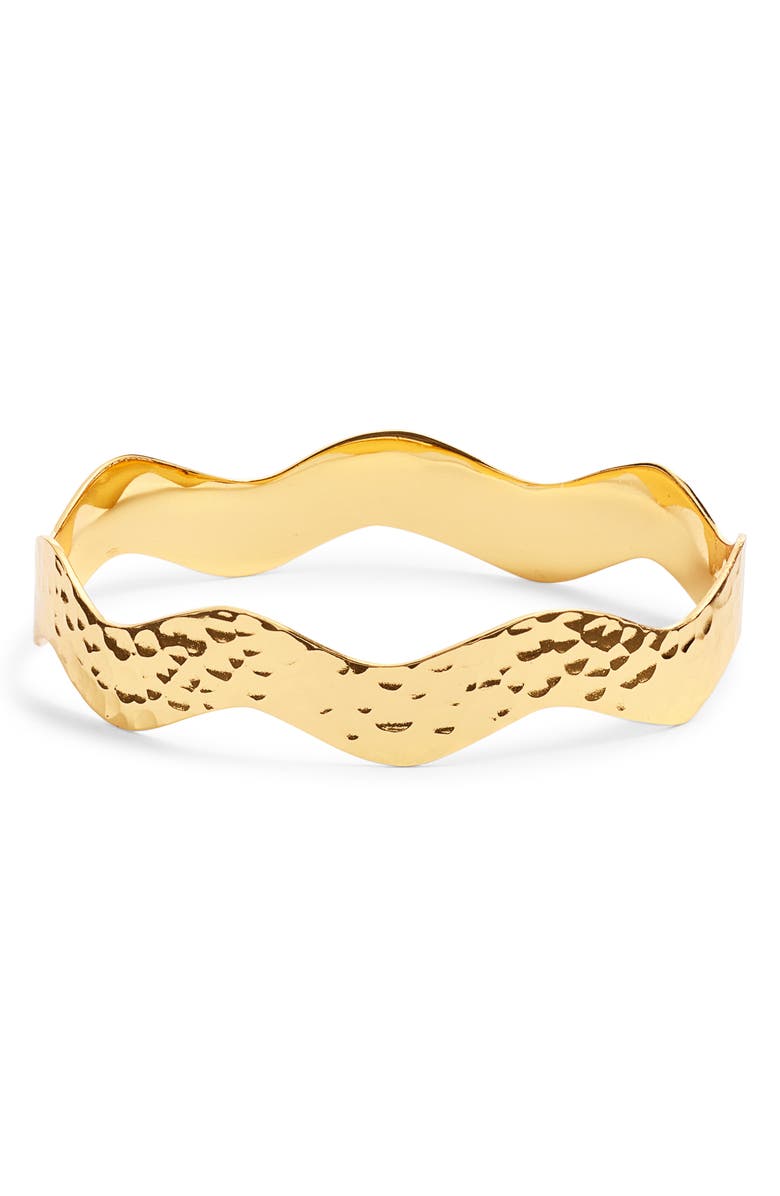Kiara by Ki-ele Althea Wave Bangle, Main, color, Gold