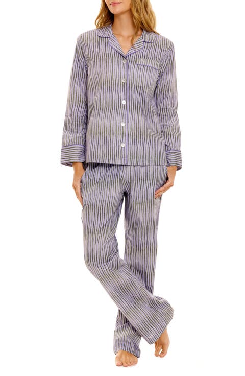 Emma Seagrass & Waves Cotton Pajamas