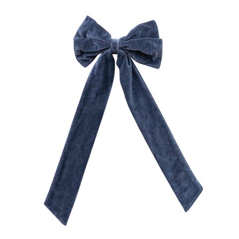 Cotton Velvet Bow with Iron Clip