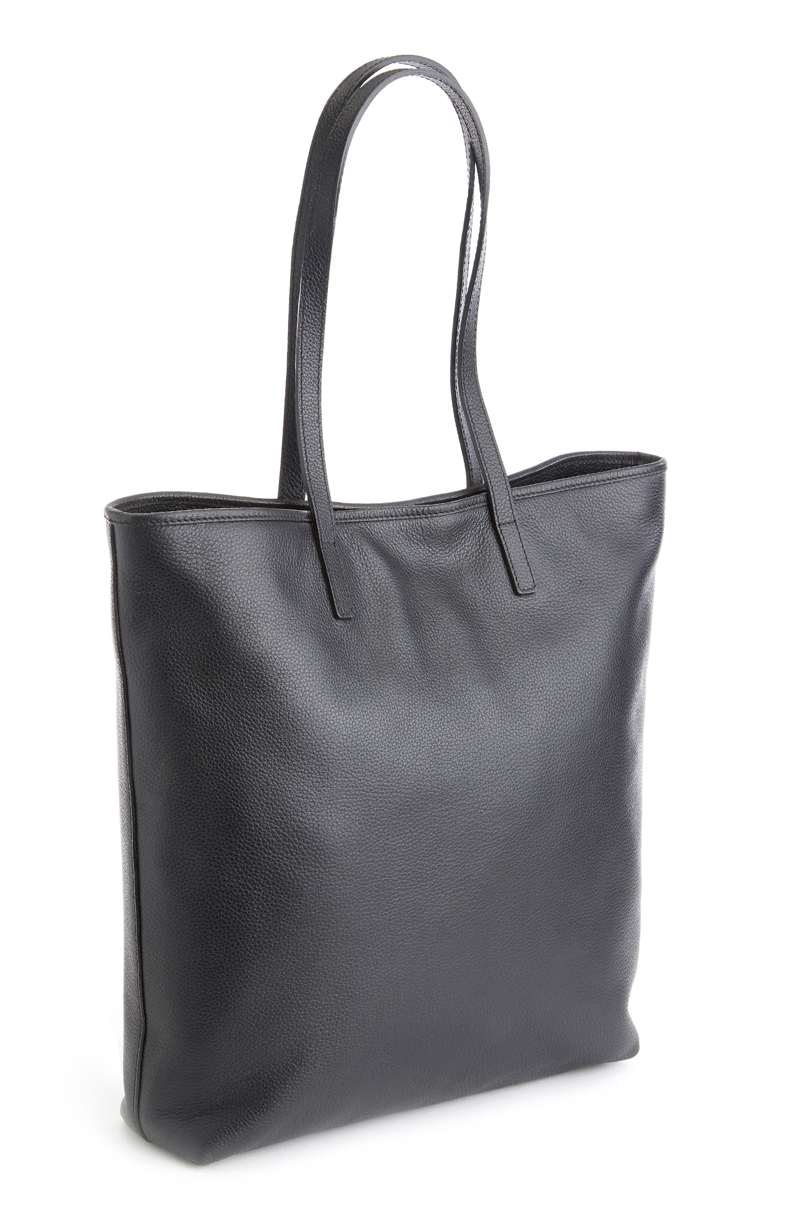 ROYCE New York Personalized Tall Tote & Wristlet, Alternate, color, Black- Deboss