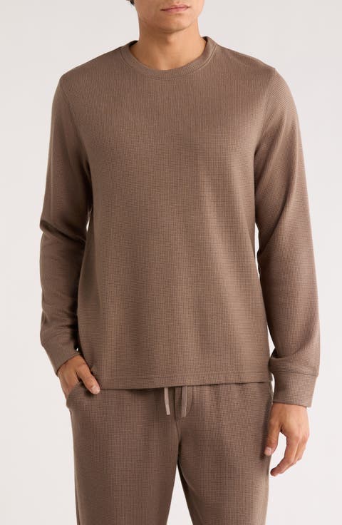Waffle Knit Long Sleeve T-Shirt