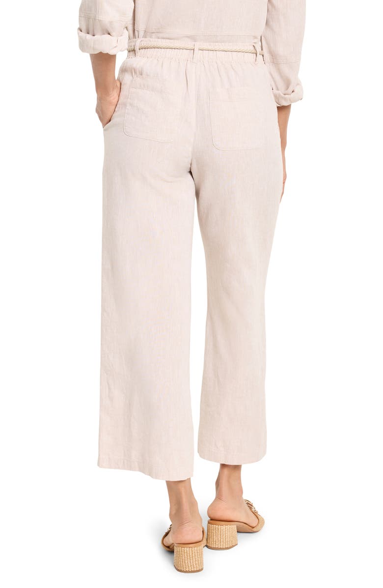NIC+ZOE Rumba Rope Belt Linen Blend Pants, Alternate, color, Neutral Mix