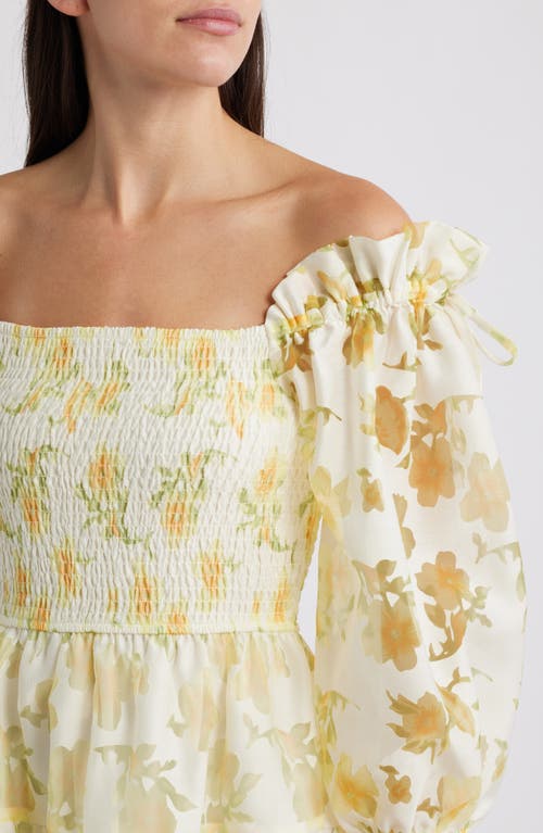 Layered With Love Floral Puff Sleeve Tiered Mini Sundress In Multi