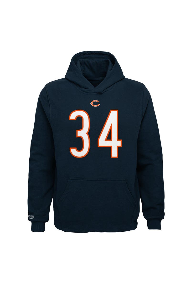 Mitchell & Ness Youth Mitchell & Ness Walter Payton Navy Chicago Bears Retired Player Name & Number Fleece Pullover Hoodie, Alternate, color,
