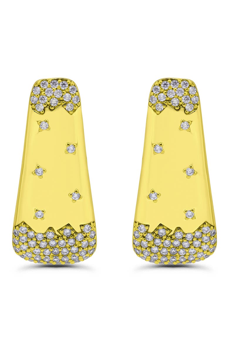 Cubic Zirconia Sprinkle Triangle Stud Earrings, Main, color, GOLD