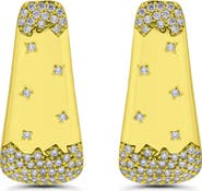 Christian Siriano New York Cubic Zirconia Sprinkle Triangle Stud Earrings