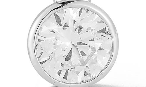 Glaze Jewelry Sterling Silver Round Solitaire Pendant Necklace In Metallic