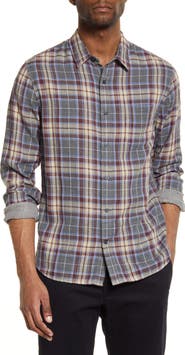 Vince Classic Fit Double Face Cambria Plaid Shirt