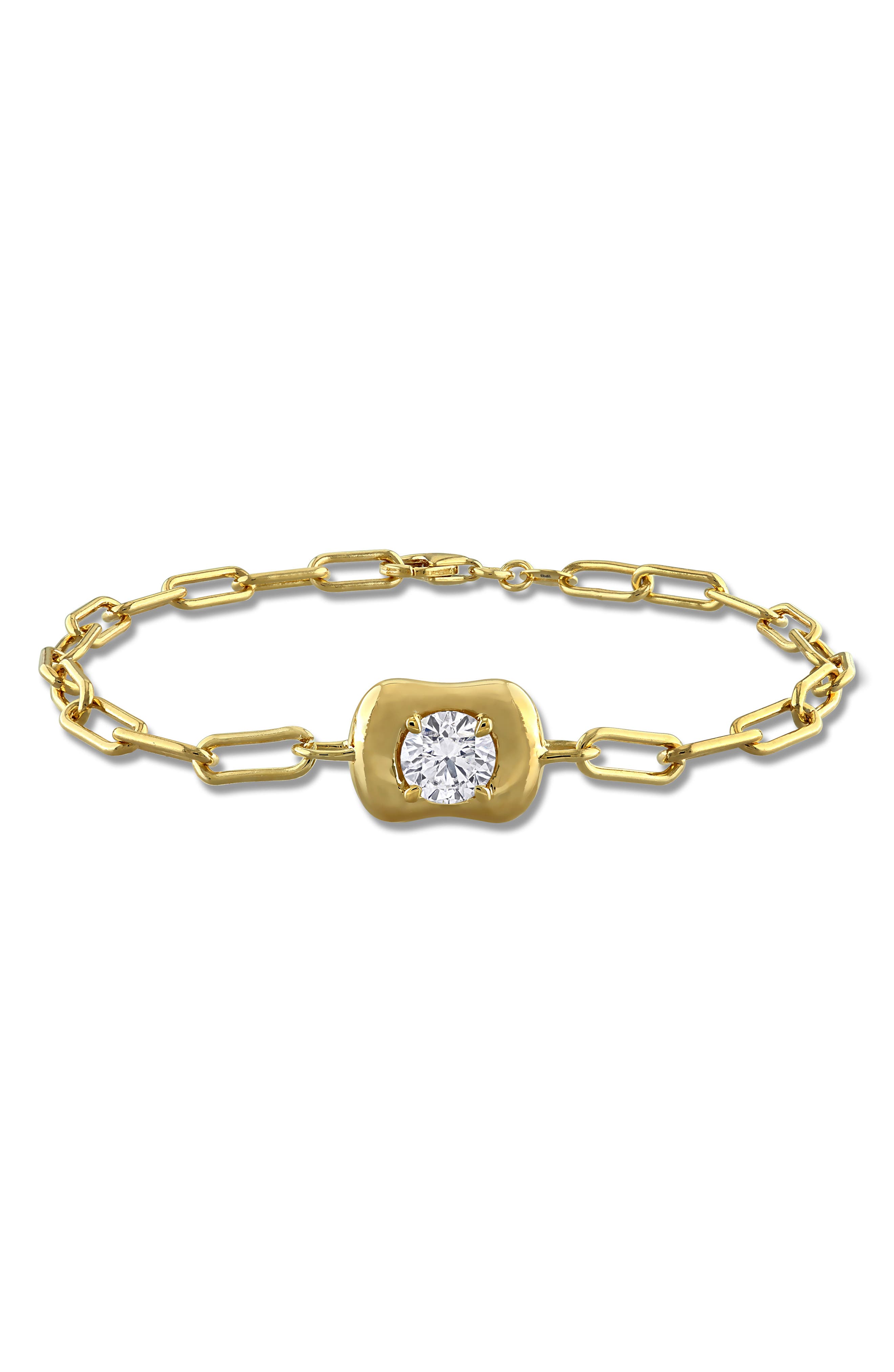 Lab Grown Moissanite Link Chain Bracelet