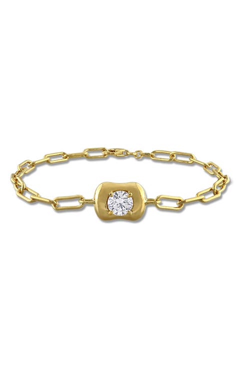 Lab Grown Moissanite Link Chain Bracelet