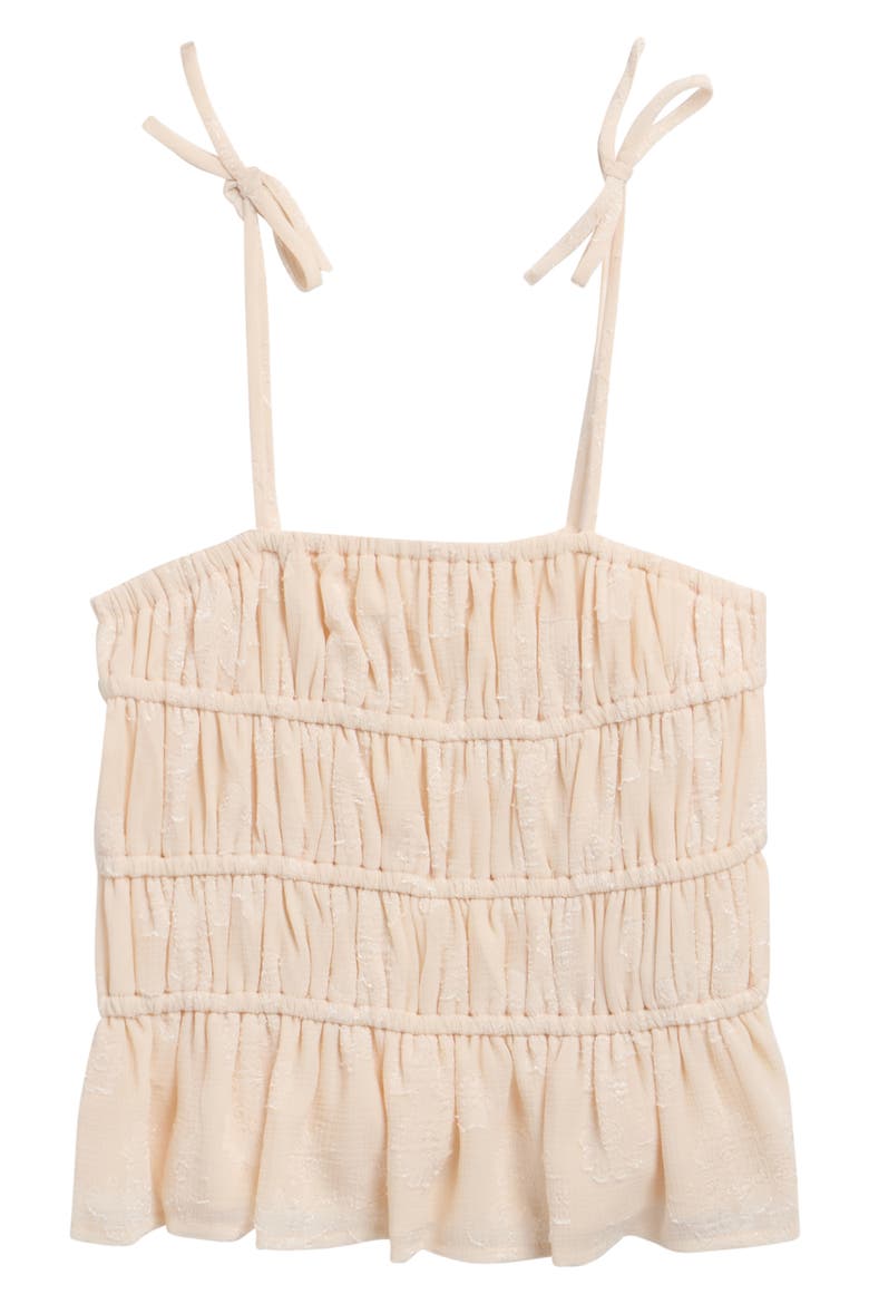 Smock Ruffle Woven Top, Main, color, NATURAL