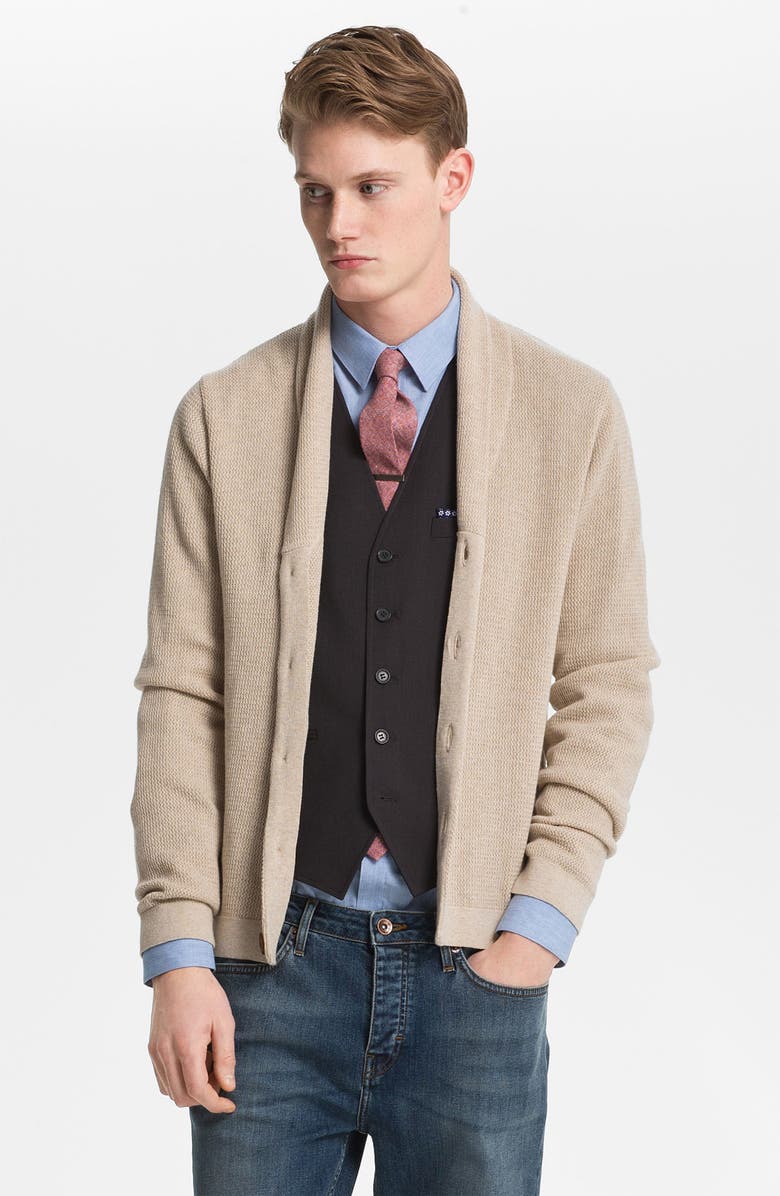 Topman Shawl Collar Cardigan, Main, color, 
