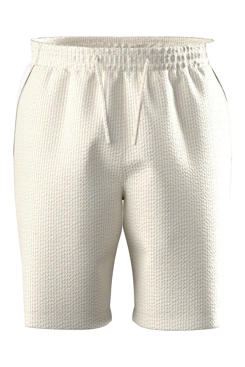 Pinstripe Cotton Blend Seersucker Drawstring Shorts, Alternate, color, FLOUR/ NATUREL CLAIR