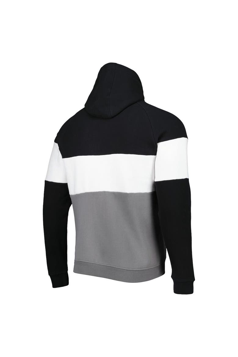 Men's New Era Silver/Black Las Vegas Raiders Colorblock Current Pullover Hoodie, Alternate, color, Silver