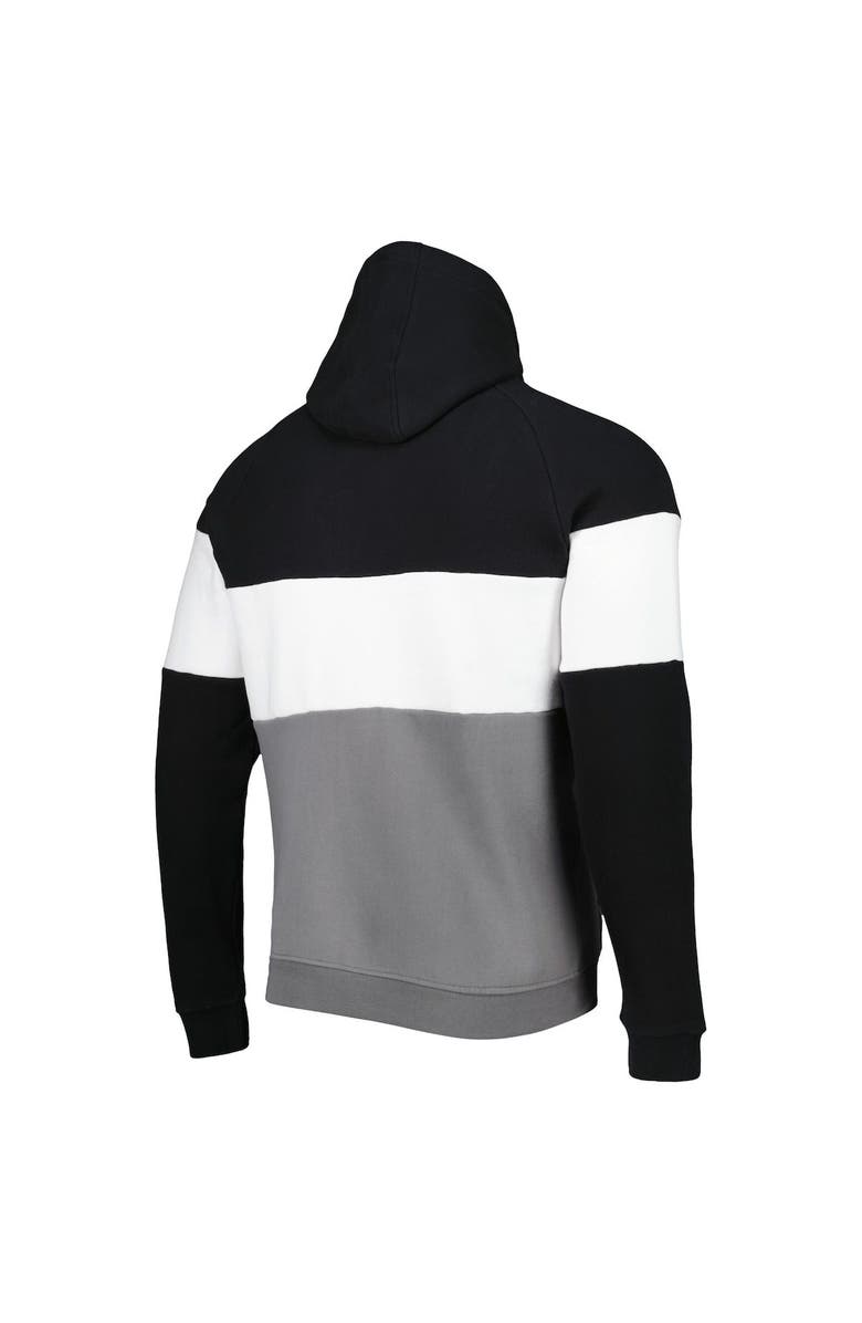 New Era Men's New Era Silver/Black Las Vegas Raiders Colorblock Current Pullover Hoodie, Alternate, color, 