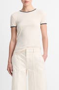 Vince Tipped Pima Cotton Crewneck T-Shirt