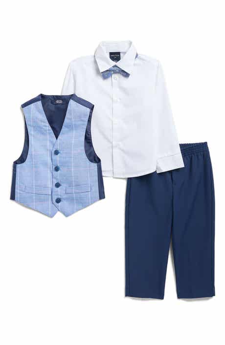 Nautica Kids' Windowpane Vest, Bow Tie, Shirt & Pants Set