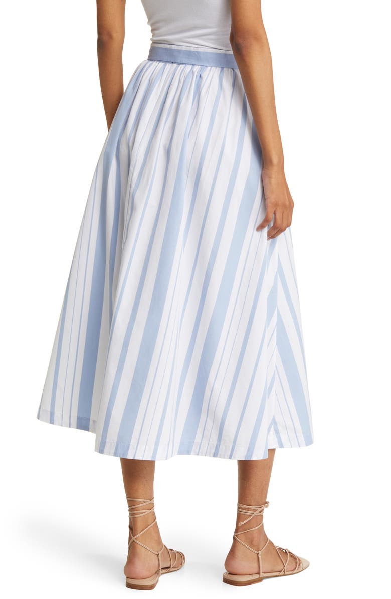 Nordstrom Signature Variegated Stripe Cotton Poplin Skirt, Alternate, color,