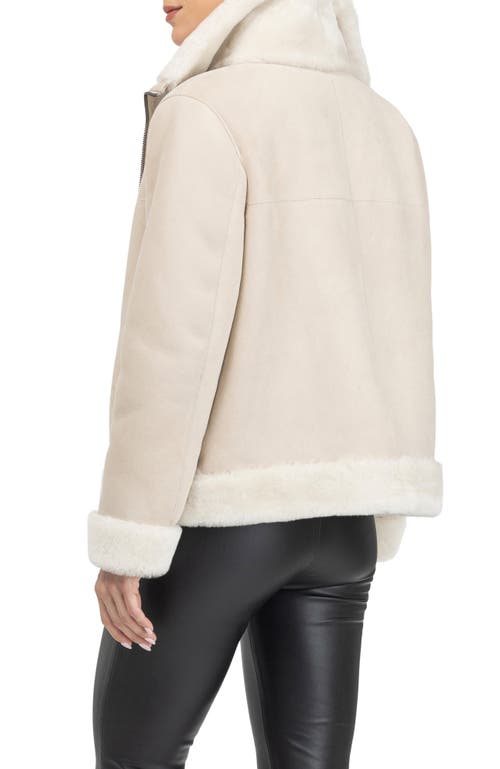 Gorski Merino Shearling Lamb Zip Jacket In Neutral