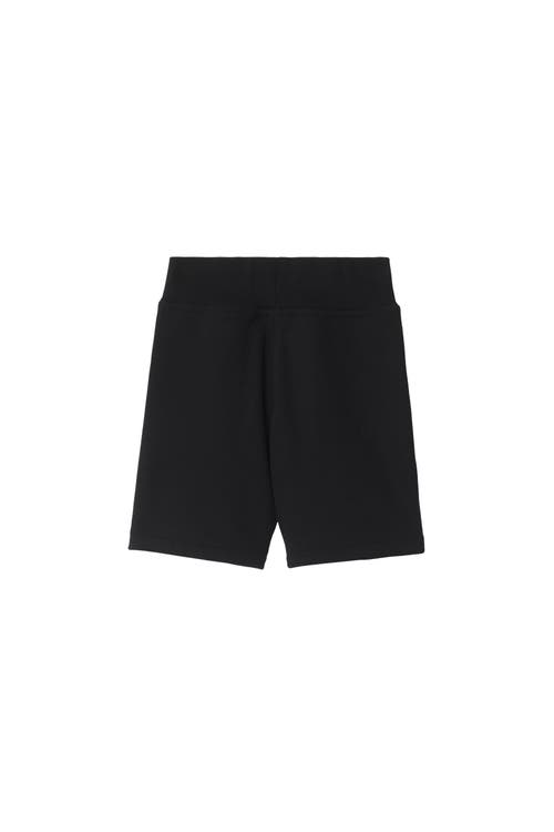 Burberry Check Trim Cotton Shorts In Black