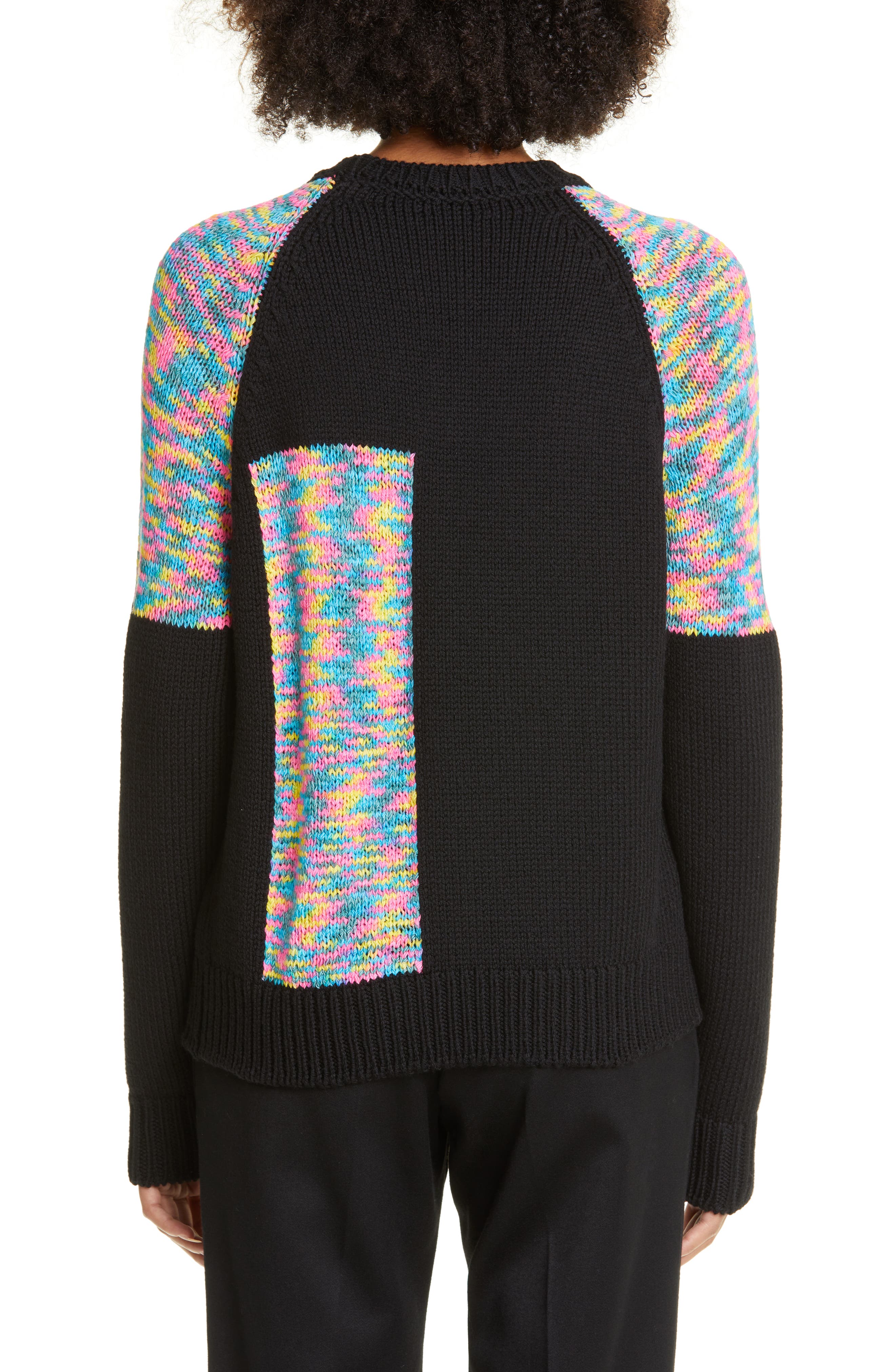 Puppets and Puppets Women's Rainbow Panel Raglan Sleeve Sweater (Women ...