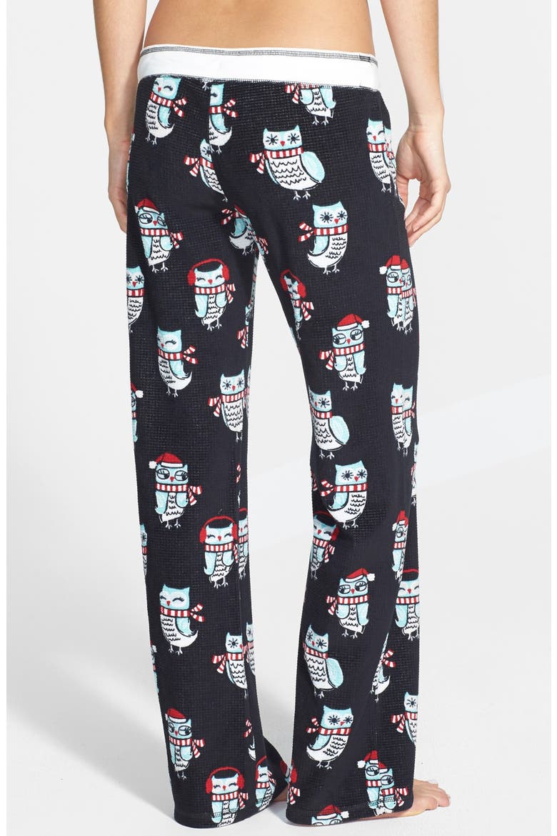 Print Thermal Pants, Alternate, color, BLACK OWL