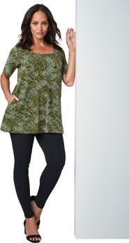 Jessica London Stretch Cotton Square Neck Tunic