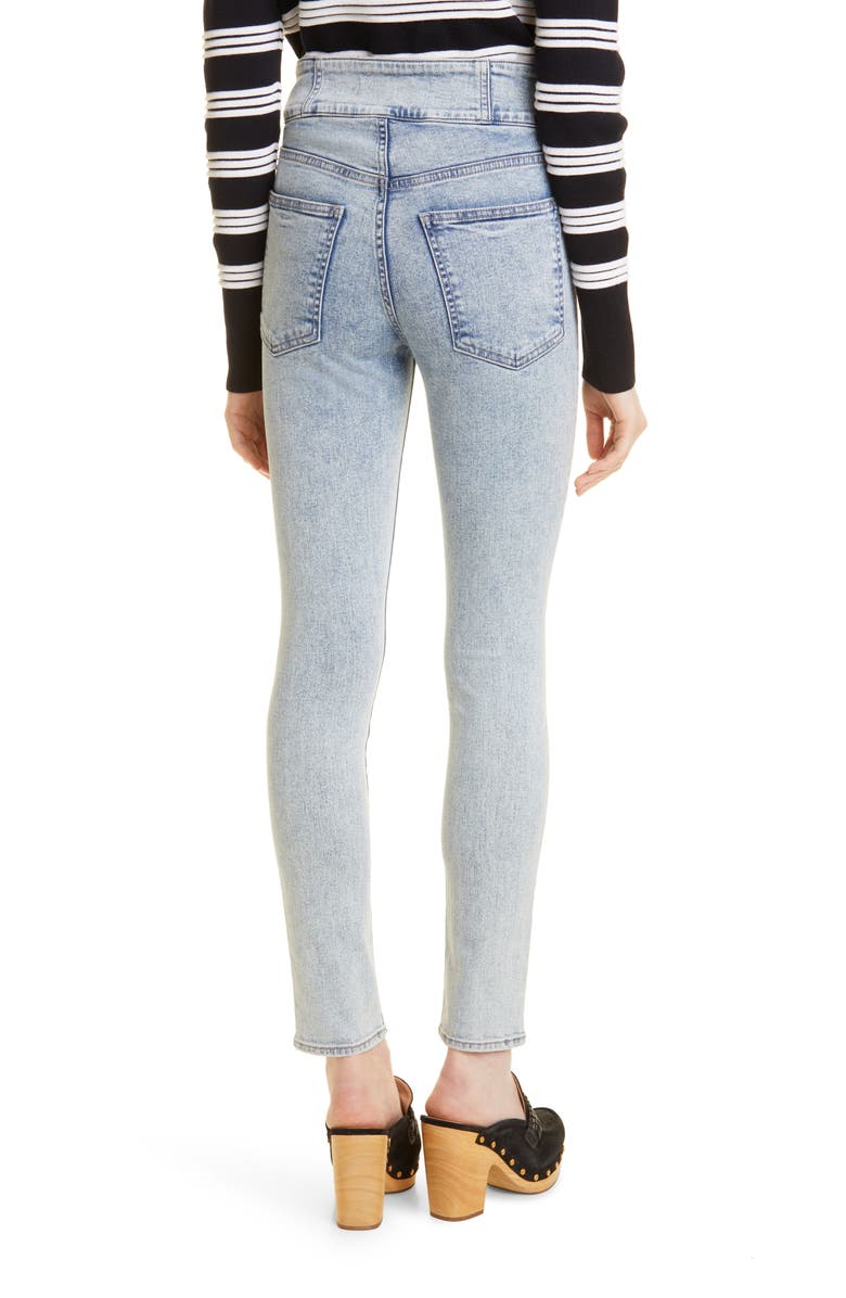 Veronica Beard Katherine Corset Skinny Jeans, Alternate, color, Vail