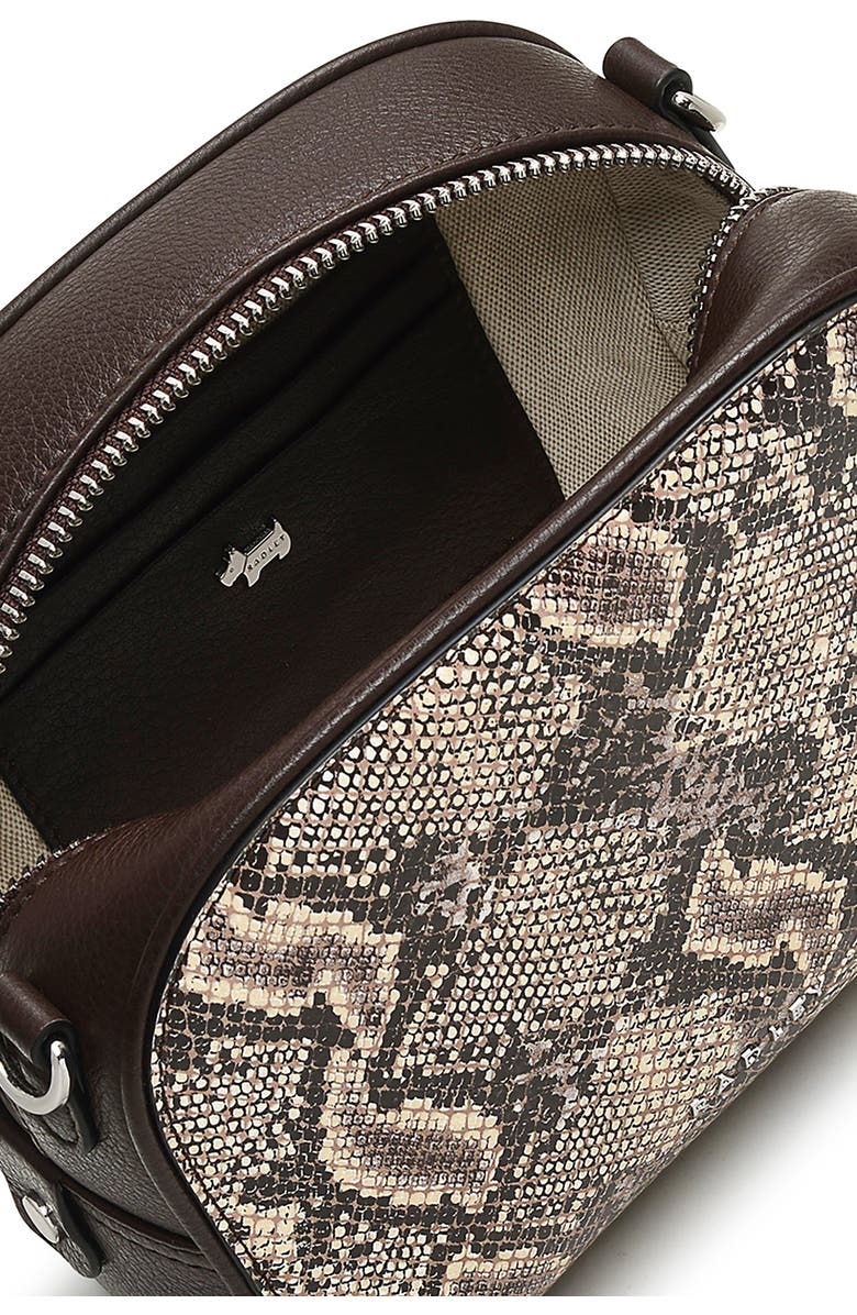 Radley Arden Crescent Leather Crossbody Bag, Alternate, color, Chalk/Snakeskin Print