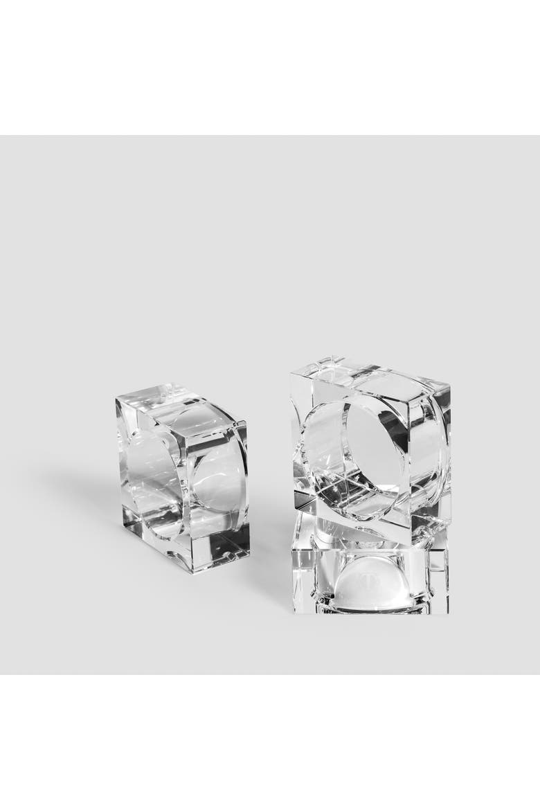 William Napkin Ring Set, Main, color, White - Square
