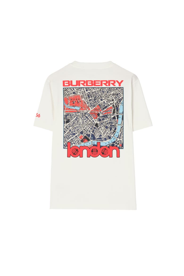 London Map Cotton T-shirt, Alternate, color, Chalk white