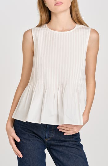 WAYF Gwen Sleeveless Pleated Peplum Top | Nordstrom