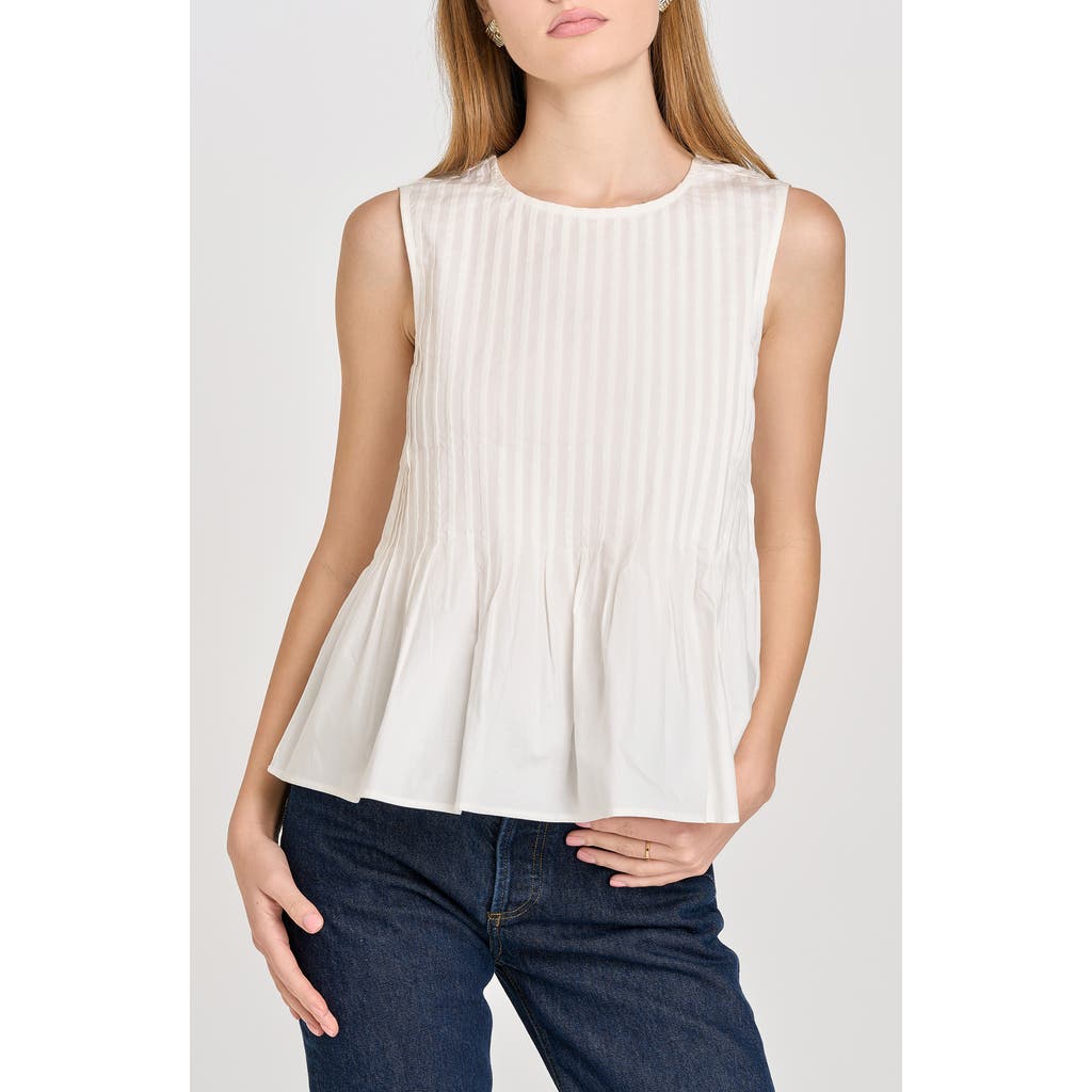 WAYF WAYF GWEN SLEEVELESS PLEATED PEPLUM TOP