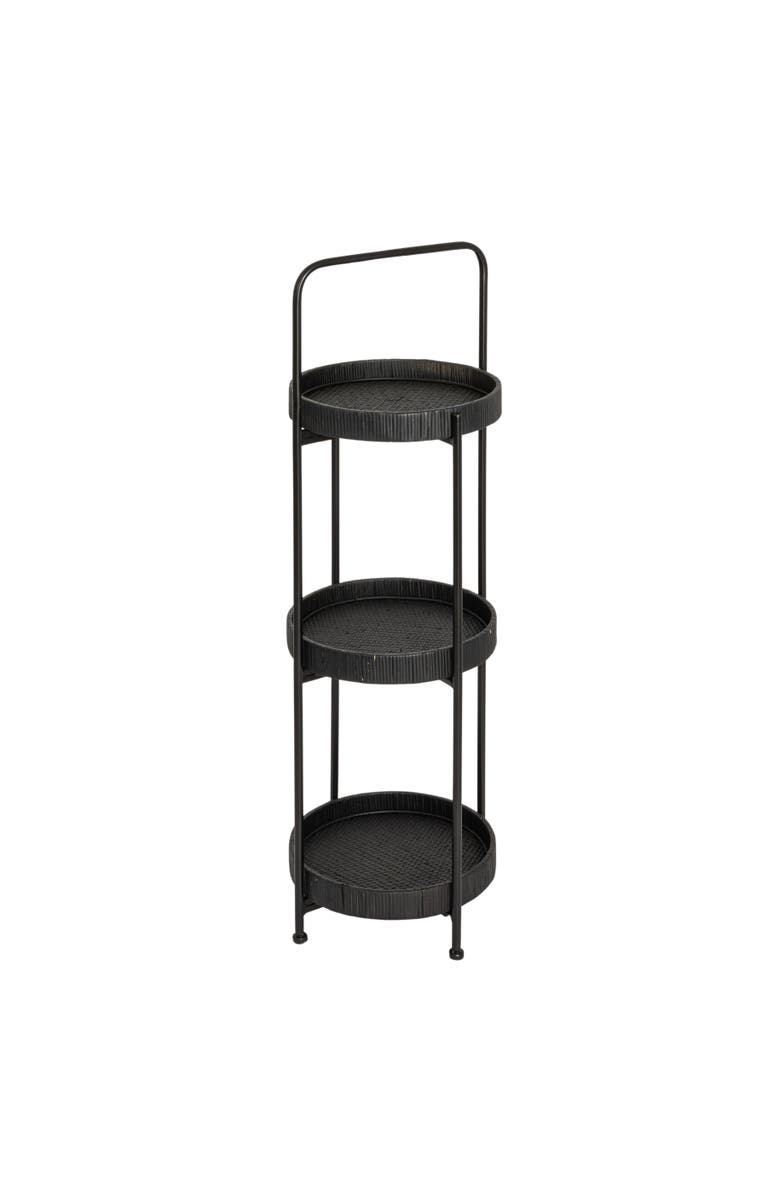 Storied Home Arched Plant Stand or Shelf with 3 Removable Trays, Main, color, Black