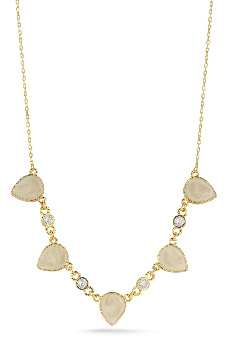 Mother-of-Pearl Station Necklace, Main, color, GOLD