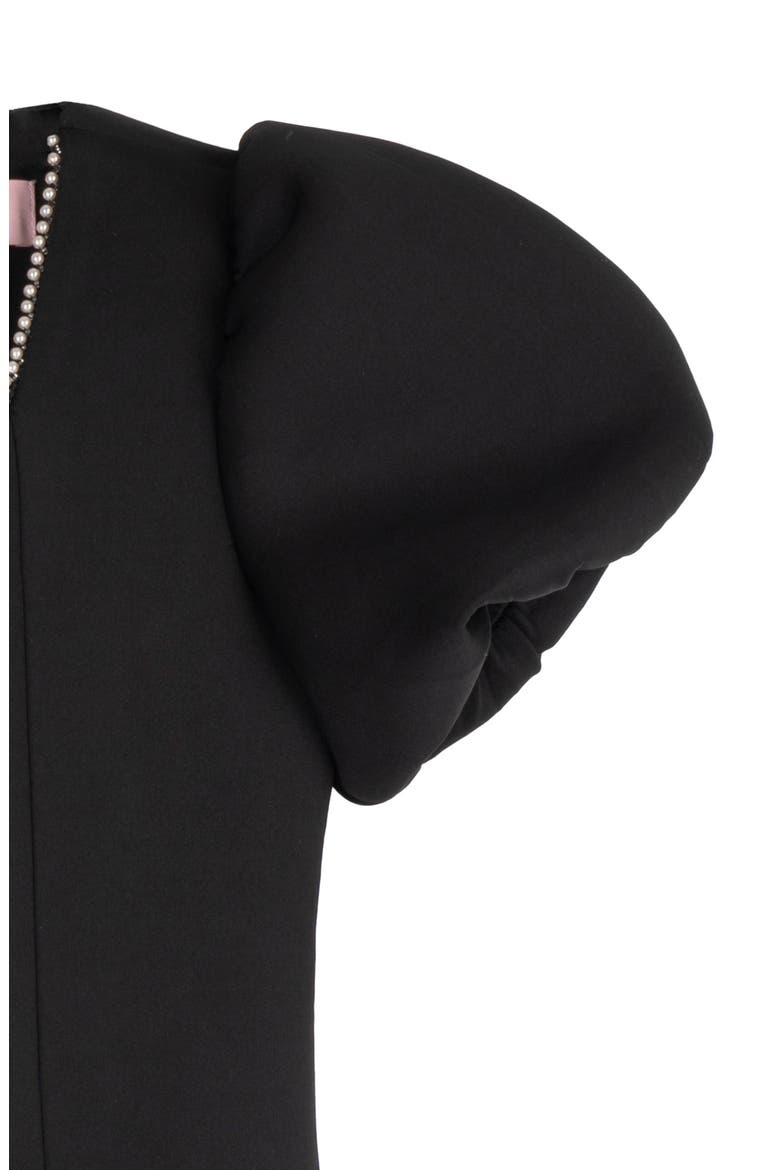Kids' Pearl Trim Scuba Dress, Alternate, color, BLACK