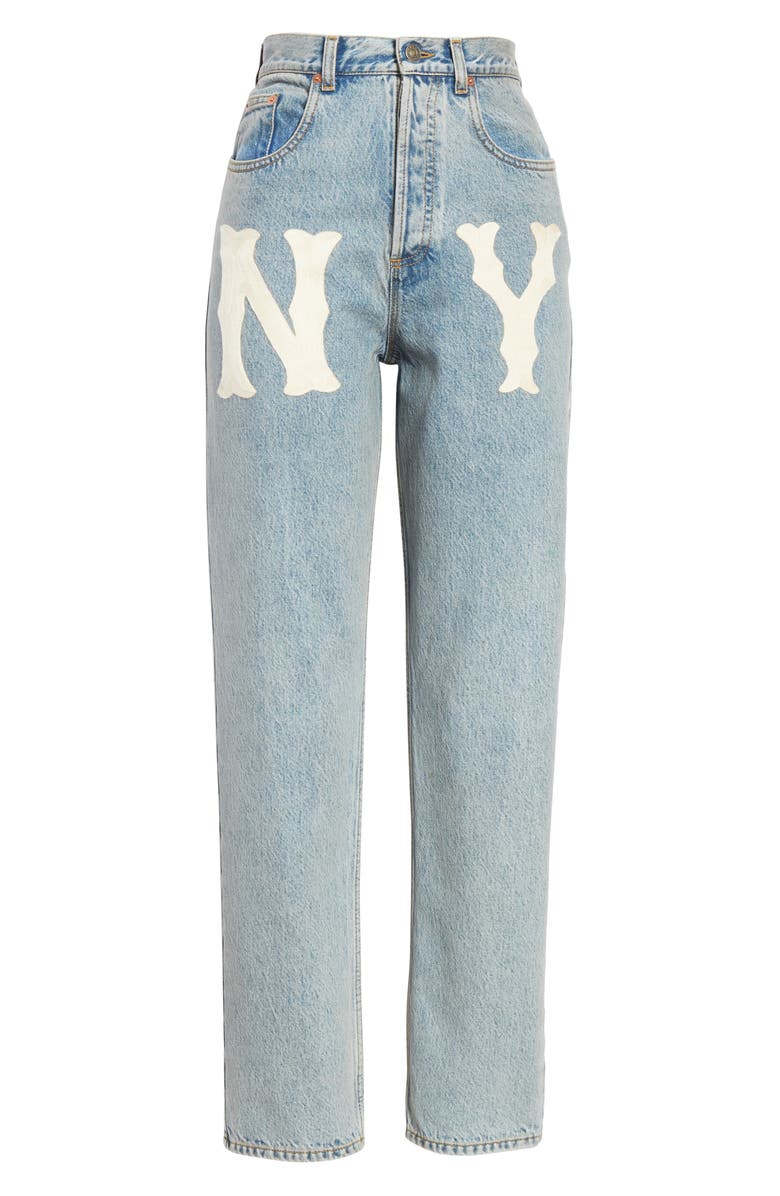 Gucci NY Patch Boyfriend Jeans, Alternate, color,