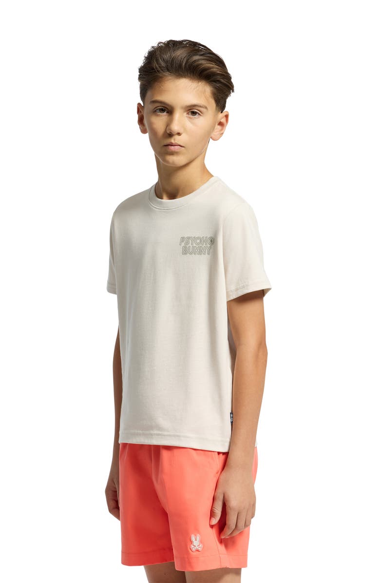 Psycho Bunny Kids' Sydney Logo Graphic T-Shirt, Alternate, color, Natural Linen