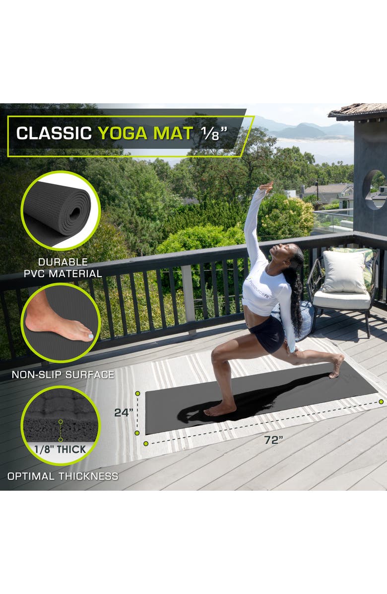 ProsourceFit Classic Yoga Mat 1/8-in, Alternate, color, Black