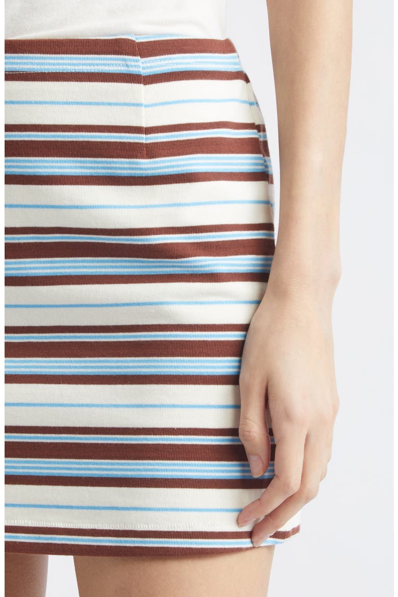 Nadine Striped Cotton Miniskirt, Alternate, color, CHOCOLATE MULTI STRIPE