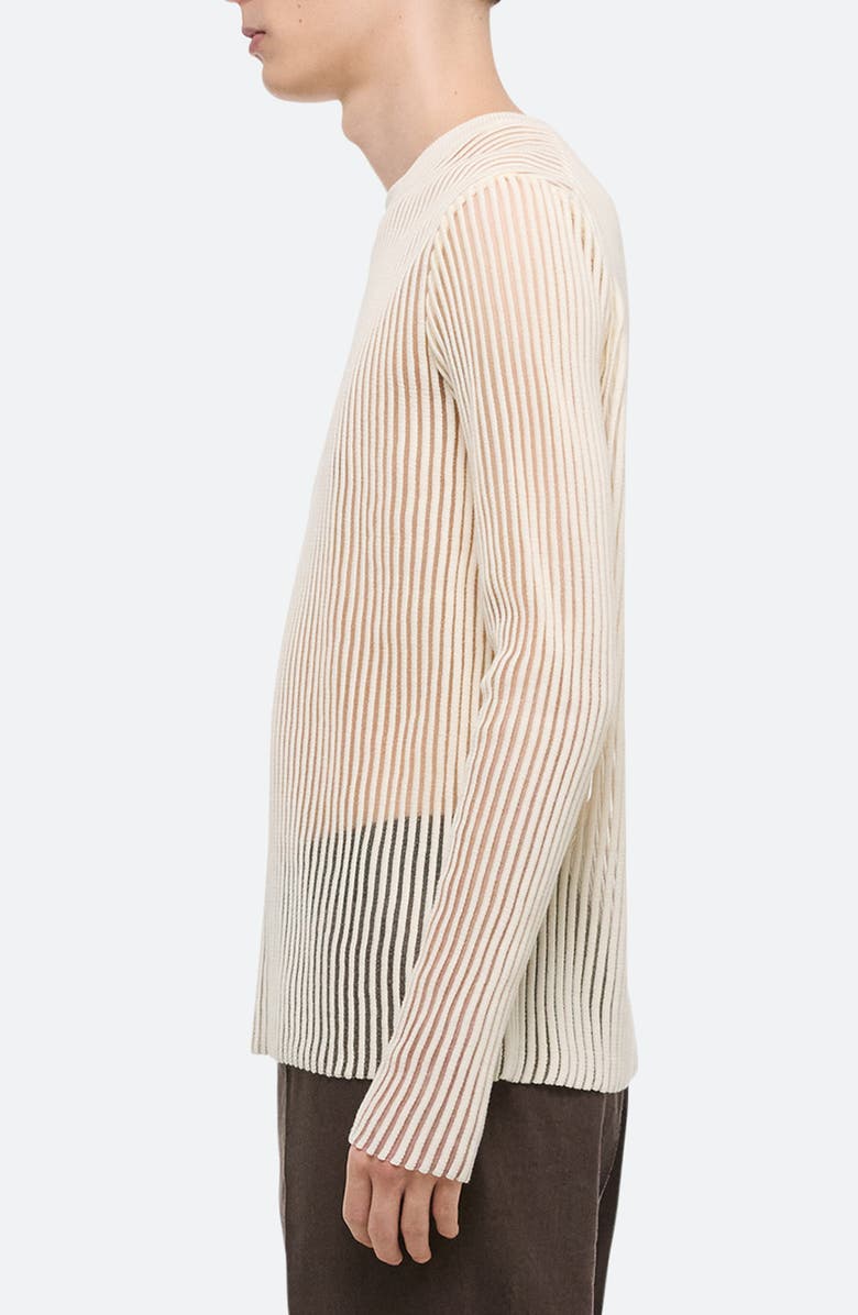 Helmut Lang Sheer Stripe Crewneck T-Shirt, Alternate, color, Ivory