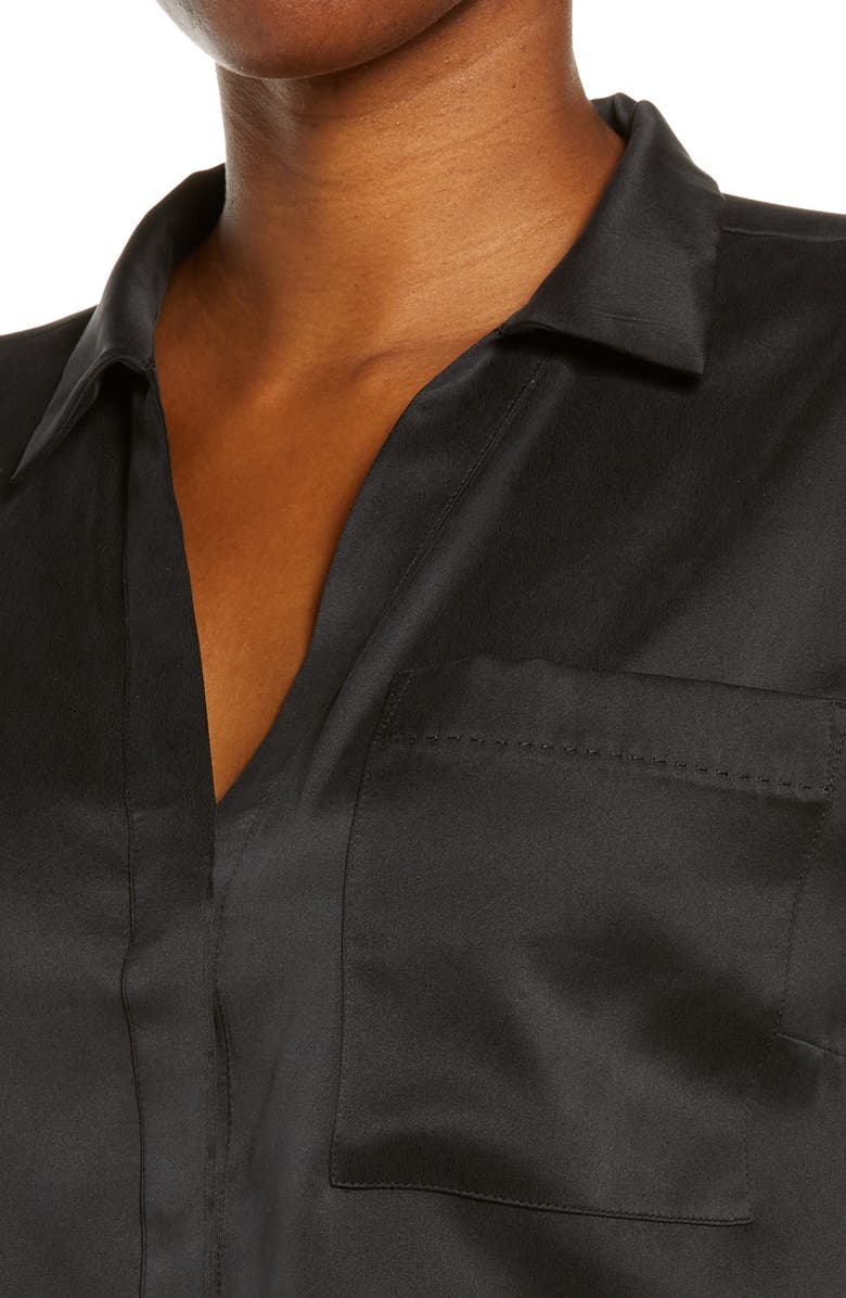 Lunya Washable High Waist Silk Pajamas, Alternate, color, Immersed Black