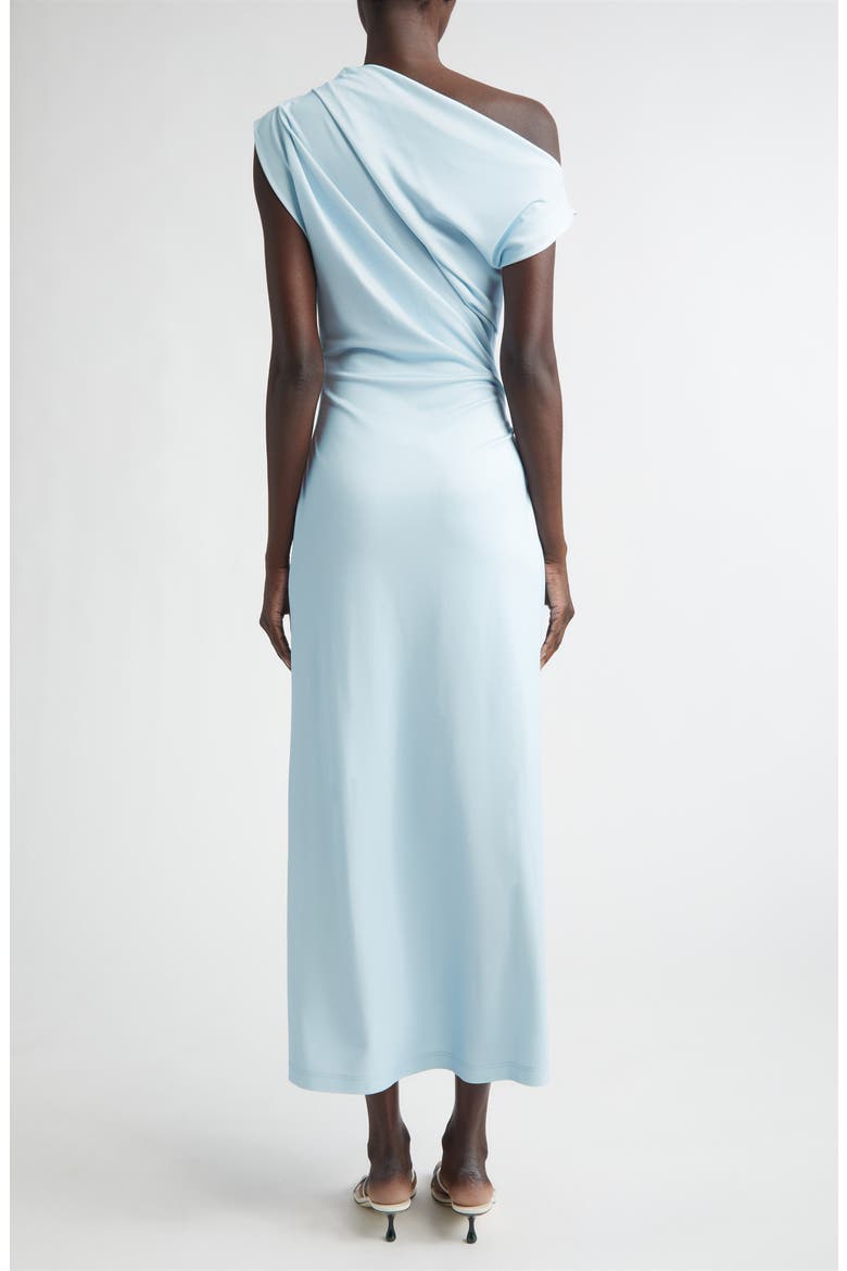 Chiné Cyclamen One-Shoulder Dress, Alternate, color, WHITE/ LIGHT BLUE