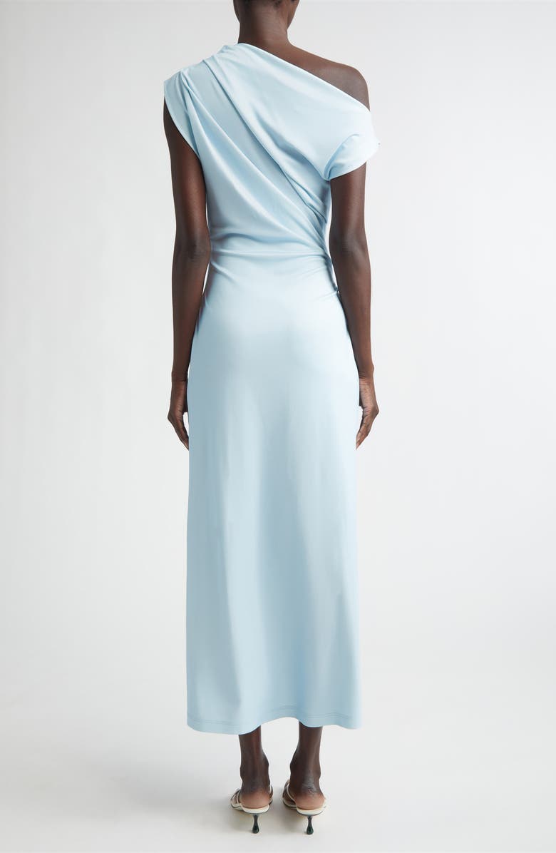 Oscar de la Renta Chiné Cyclamen One-Shoulder Dress, Alternate, color, White/ Light Blue