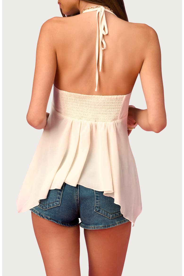 x Barbie™ Sequin Chiffon Handkerchief Hem Top, Alternate, color, IVORY