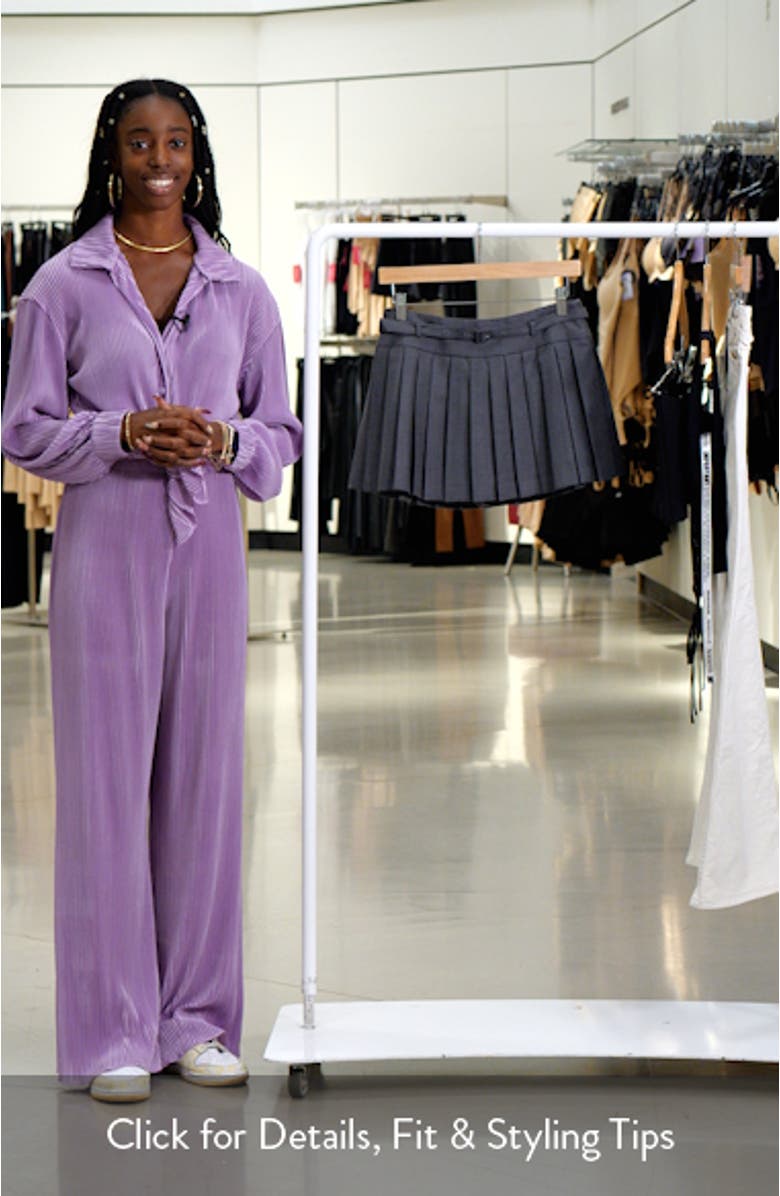 Hina Belted Pleated Wool Blend Miniskort, sales video thumbnail