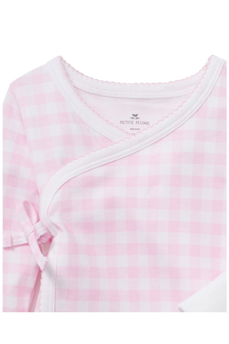 Pima Cotton Wrap Top & Footed Pants Set, Alternate, color, LIGHT PINK