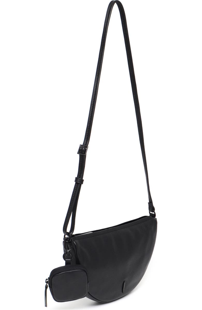 Thacker Liz Crescent Nappa Leather Crossbody Bag, Alternate, color, Black