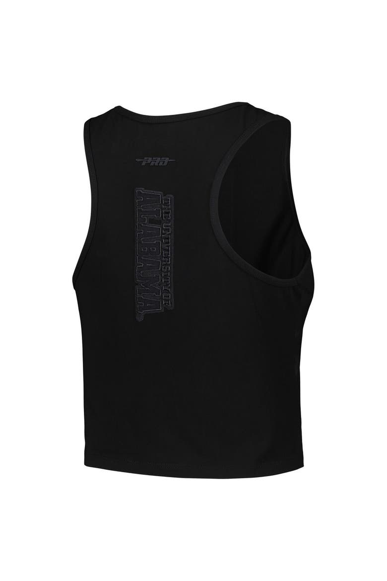 Women's Pro Standard Black Alabama Crimson Tide Tonal Neutral Fitted Waist Length Racerback Tank Top, Alternate, color, Black