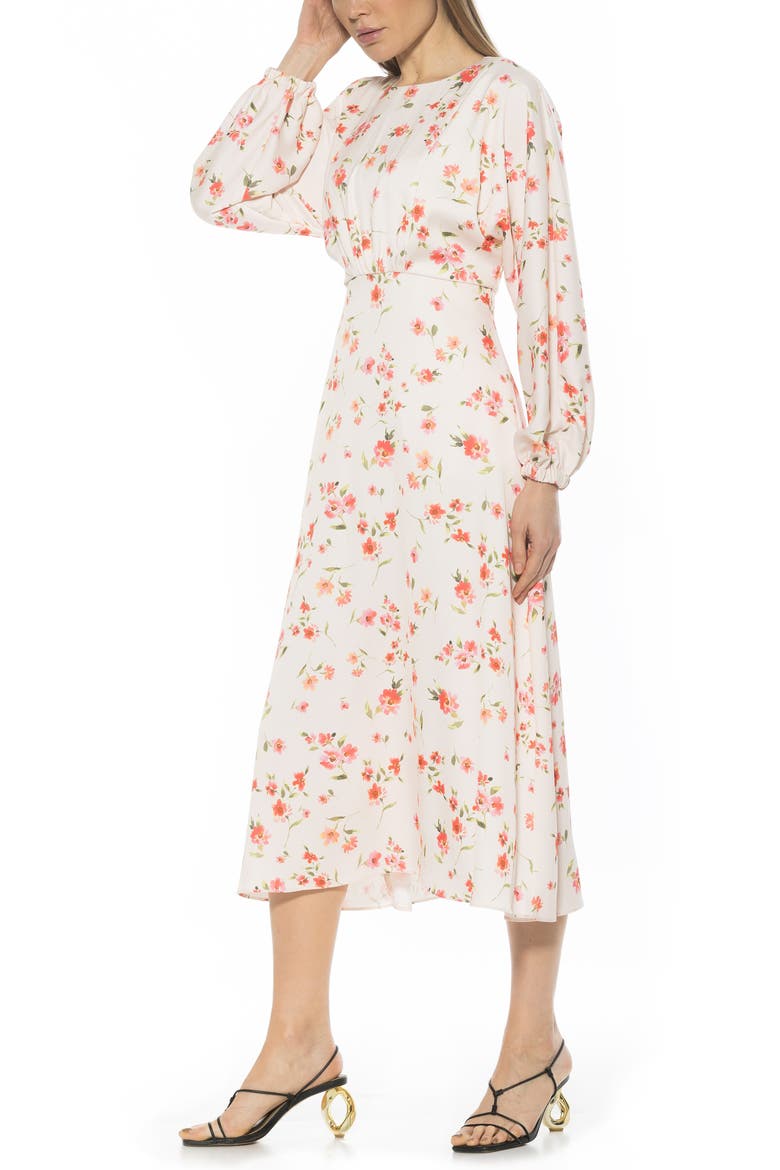 Constance Fit & Flare Dress, Alternate, color, BLUSH FLORAL
